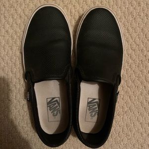 Black Leather Perforated Vans